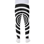 Black And White Circle Swirl Print Scuba Joggers