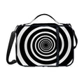 Black And White Circle Swirl Print Shoulder Strap Bible Bag