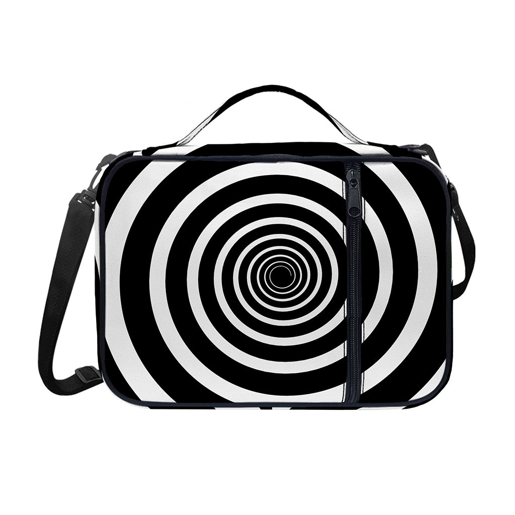 Black And White Circle Swirl Print Shoulder Strap Bible Bag