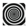 Black And White Circle Swirl Print Silk Bandana