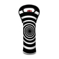 Black And White Circle Swirl Print Single Neoprene Wine Tote