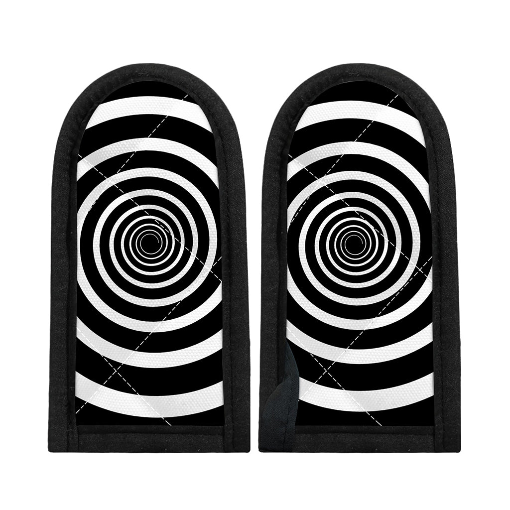 Black And White Circle Swirl Print Skillet Handle Cover