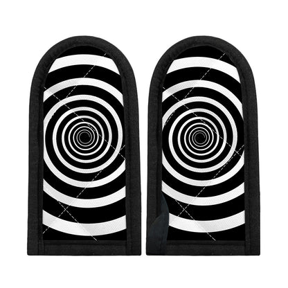 Black And White Circle Swirl Print Skillet Handle Cover