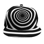 Black And White Circle Swirl Print Snapback Cap