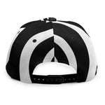 Black And White Circle Swirl Print Snapback Cap