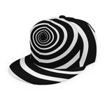 Black And White Circle Swirl Print Snapback Cap