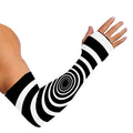 Black And White Circle Swirl Print Sun Protection Arm Sleeves