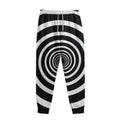Black And White Circle Swirl Print Sweatpants
