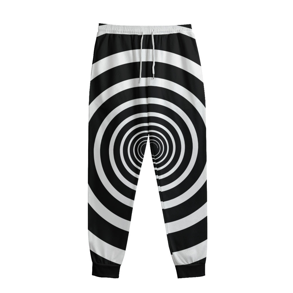 Black And White Circle Swirl Print Sweatpants