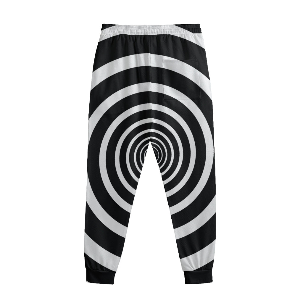 Black And White Circle Swirl Print Sweatpants