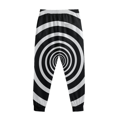 Black And White Circle Swirl Print Sweatpants