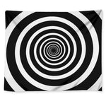Black And White Circle Swirl Print Tapestry