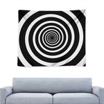 Black And White Circle Swirl Print Tapestry