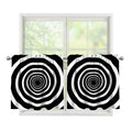 Black And White Circle Swirl Print Tier Curtains