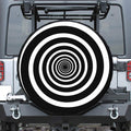 Black And White Circle Swirl Print Tire Cover