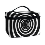 Black And White Circle Swirl Print Travel Makeup Bag