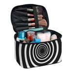 Black And White Circle Swirl Print Travel Makeup Bag