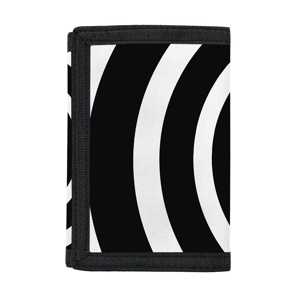 Black And White Circle Swirl Print Trifold Wallet