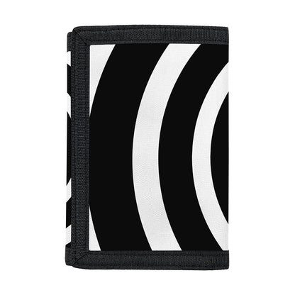 Black And White Circle Swirl Print Trifold Wallet
