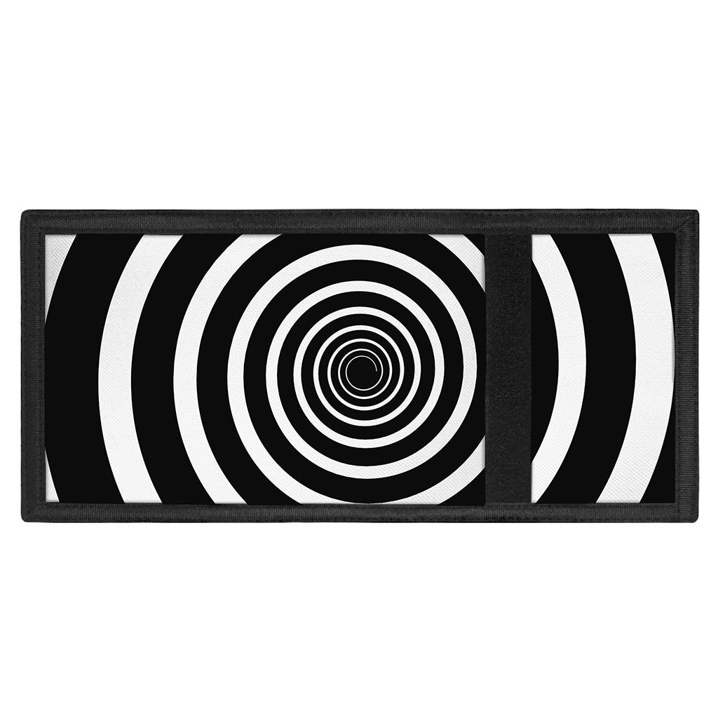 Black And White Circle Swirl Print Trifold Wallet