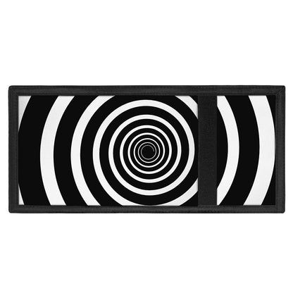 Black And White Circle Swirl Print Trifold Wallet