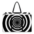 Black And White Circle Swirl Print Utility Tote Bag
