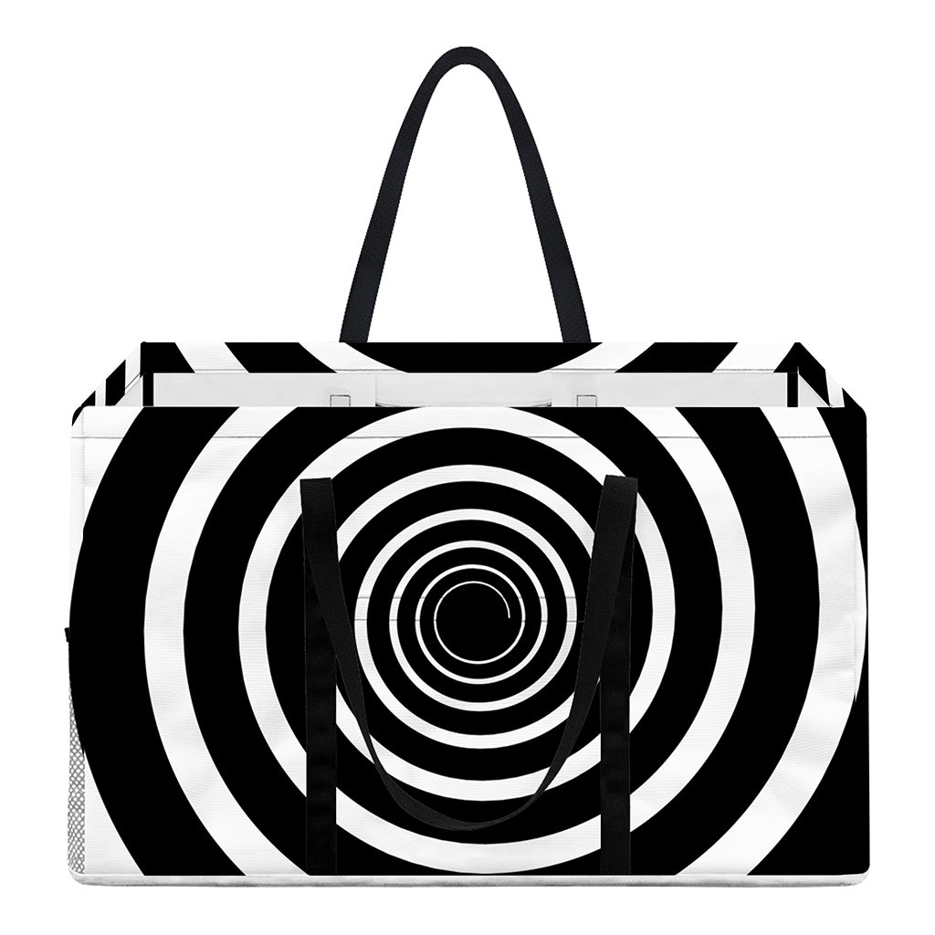 Black And White Circle Swirl Print Utility Tote Bag