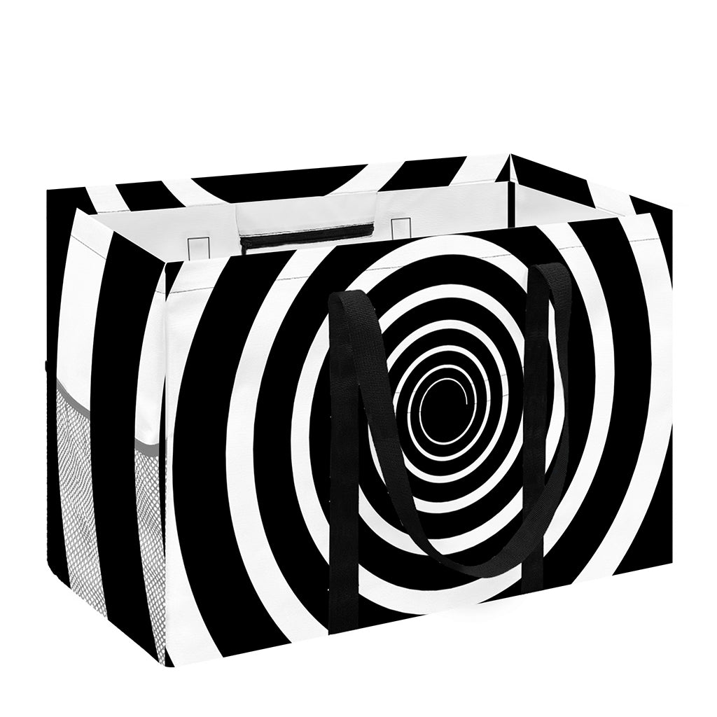 Black And White Circle Swirl Print Utility Tote Bag