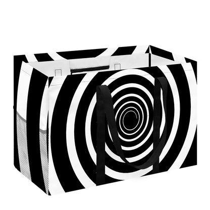 Black And White Circle Swirl Print Utility Tote Bag