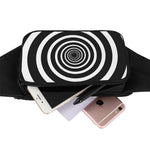 Black And White Circle Swirl Print Waist Bag