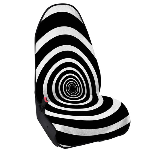 Black And White Circle Swirl Print Waterproof Car Seat Cover