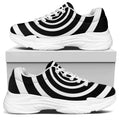 Black And White Circle Swirl Print White Chunky Shoes