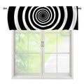 Black And White Circle Swirl Print Window Valance