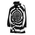Black And White Circle Swirl Print Women's Bathrobe