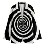 Black And White Circle Swirl Print Women's Blazer