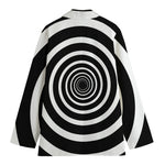 Black And White Circle Swirl Print Women's Blazer