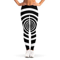 Black And White Circle Swirl Print Women's Leggings