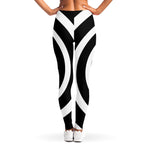 Black And White Circle Swirl Print Women's Leggings