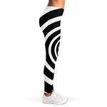 Black And White Circle Swirl Print Women's Leggings