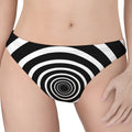 Black And White Circle Swirl Print Women's Thong