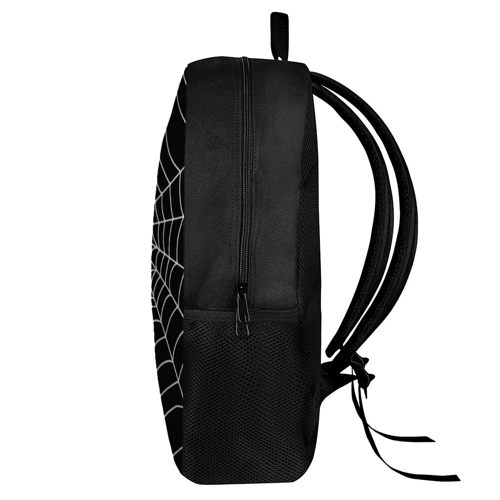 Black And White Cobweb Print 17 Inch Backpack