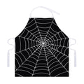 Black And White Cobweb Print Adjustable Apron