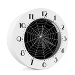 Black And White Cobweb Print Alarm Clock