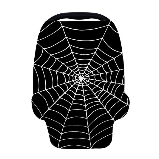 Black And White Cobweb Print Baby Seat Cover