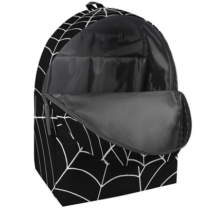 Black And White Cobweb Print Backpack