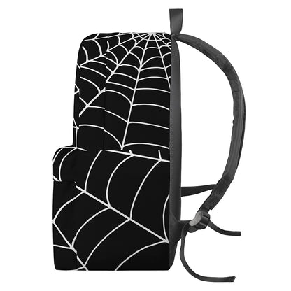 Black And White Cobweb Print Backpack
