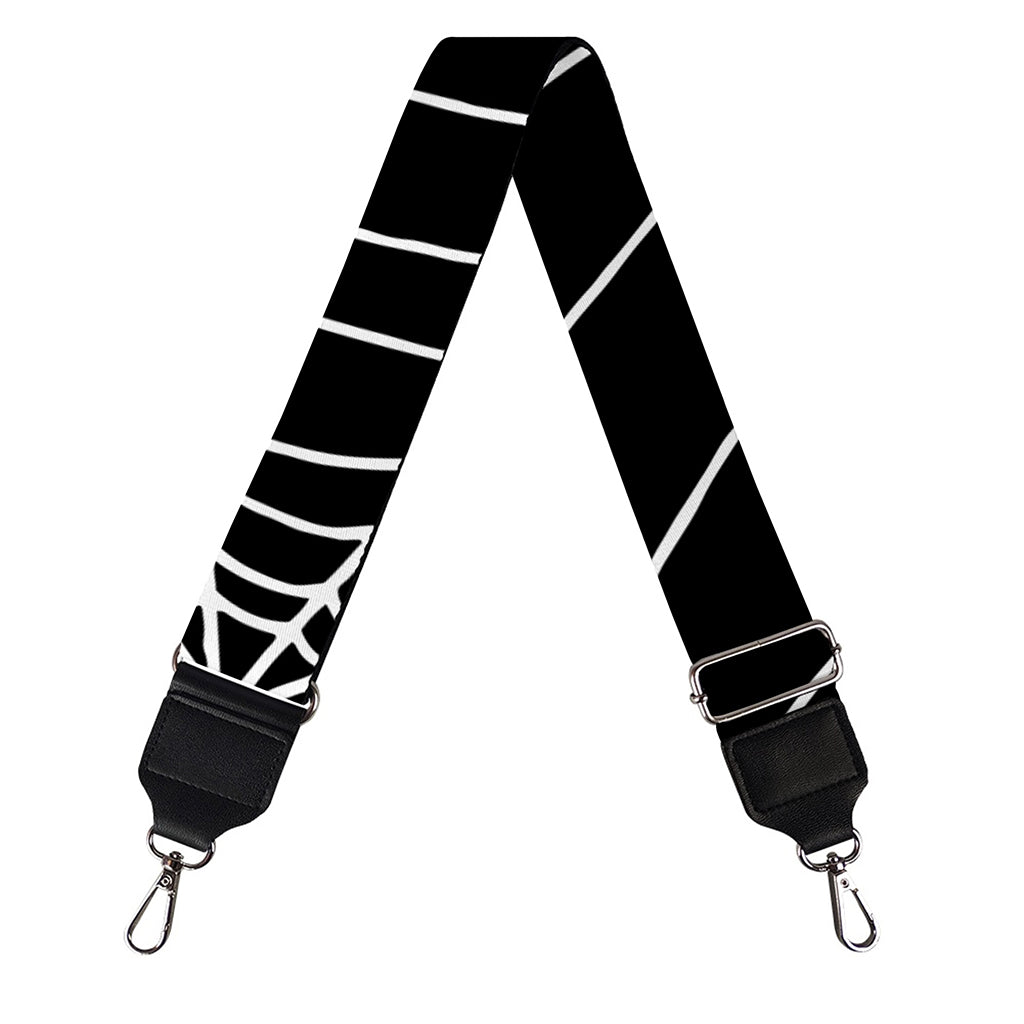 Black And White Cobweb Print Bag Strap