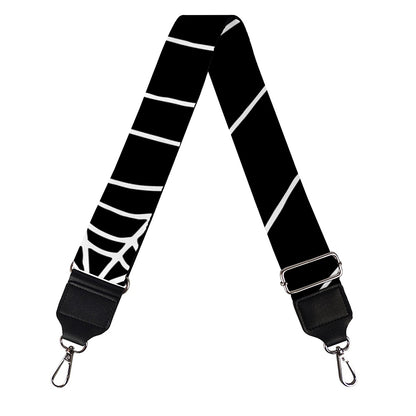 Black And White Cobweb Print Bag Strap