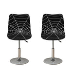 Black And White Cobweb Print Bar Stool Covers
