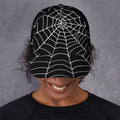 Black And White Cobweb Print Baseball Cap